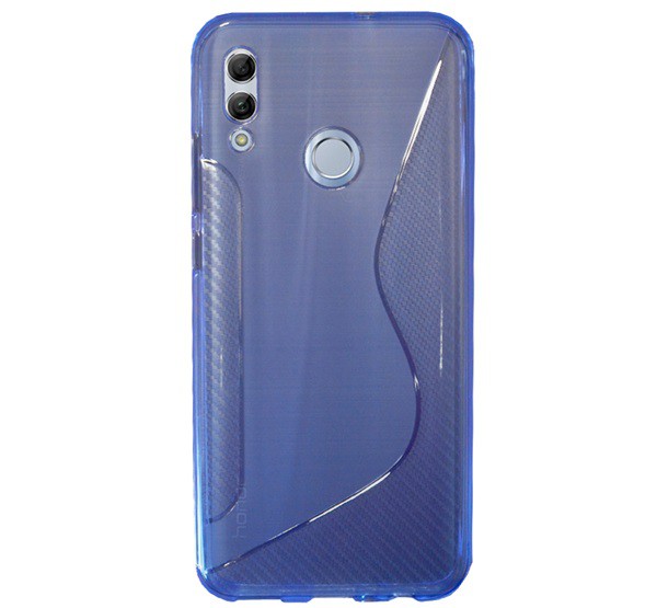 Szilikon telefonvédő (S-line, karbon minta) KÉK [Honor 10 Lite]