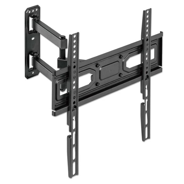 Manhattan TV állvány - Fali, dönthető, forgatható, szintezhető, TV állvány Fekete (max.VESA:400x400)(32"-55"-ig)