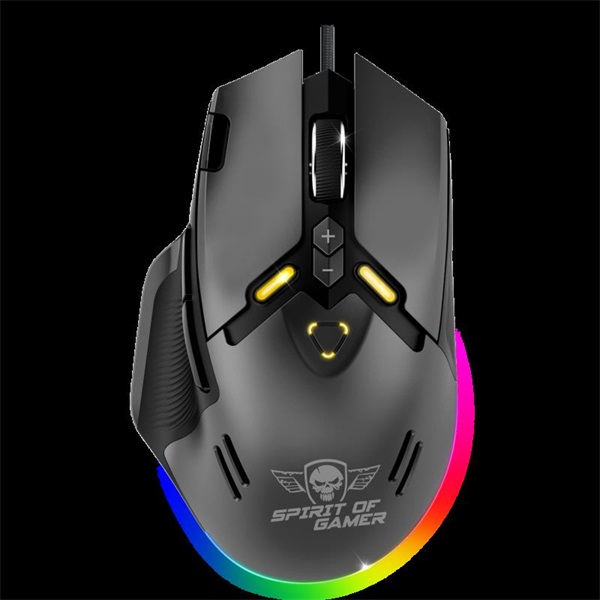 Spirit of Gamer ELITE-M60 Optikai  20000 DPI  1000Hz  9 programozható gomb  RGB  vezetékes Egér Fekete