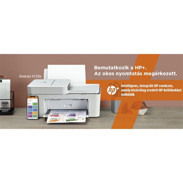 HP DeskJet Plus 4120E tintasugaras multifunkciós Instant Ink ready nyomtató (26Q90B)