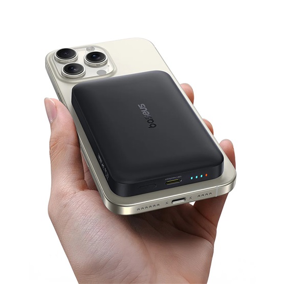 Baseus EnerFill FM11 Magnetic vezeték nélküli gyorstöltő powerbank 10000 mAh 22.5W Fekete + USB Type-C, 30cm kábel