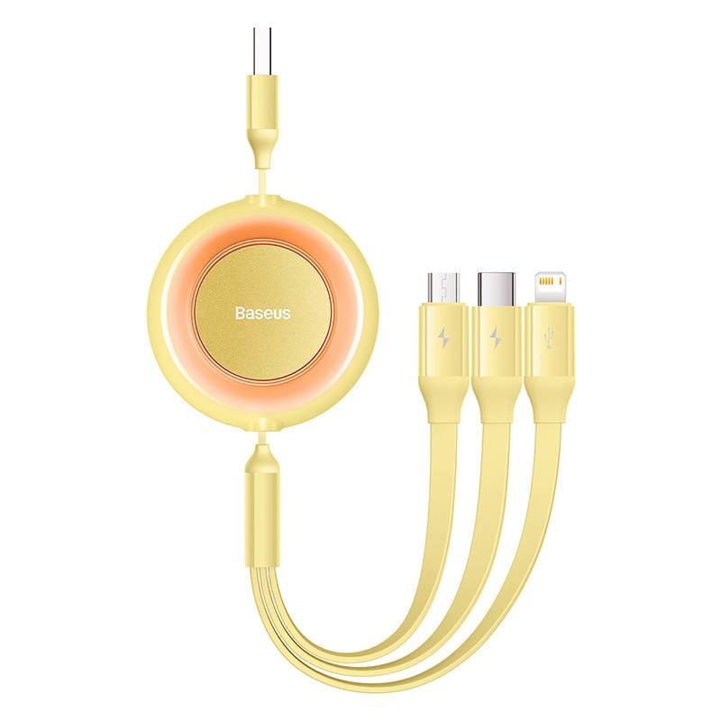 Baseus Bright Mirror 2 USB 3 az 1-ben kábel mikro USB Lightning USB-C 3.5 A 1.1m sárga (CAMJ010011) Baseus Bright Mirror 2 USB 3 az 1-ben kábel mikro USB Lightning USB-C 3.5 A 1.1m sárga (CAMJ010011)