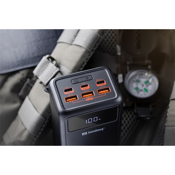 SANDBERG Hordozható akkumulátor Powerbank USB-C PD 130W 50000