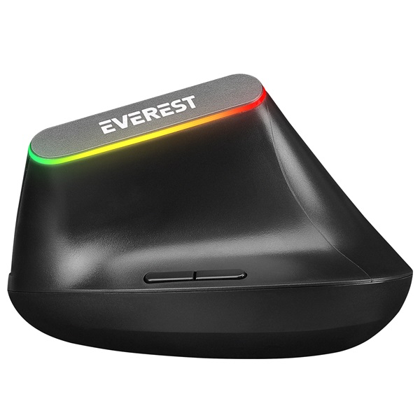 Everest  SMW-618  Ergonomic Vertical   optikai  RGB LED Vezeték nélküli Egér  Fekete