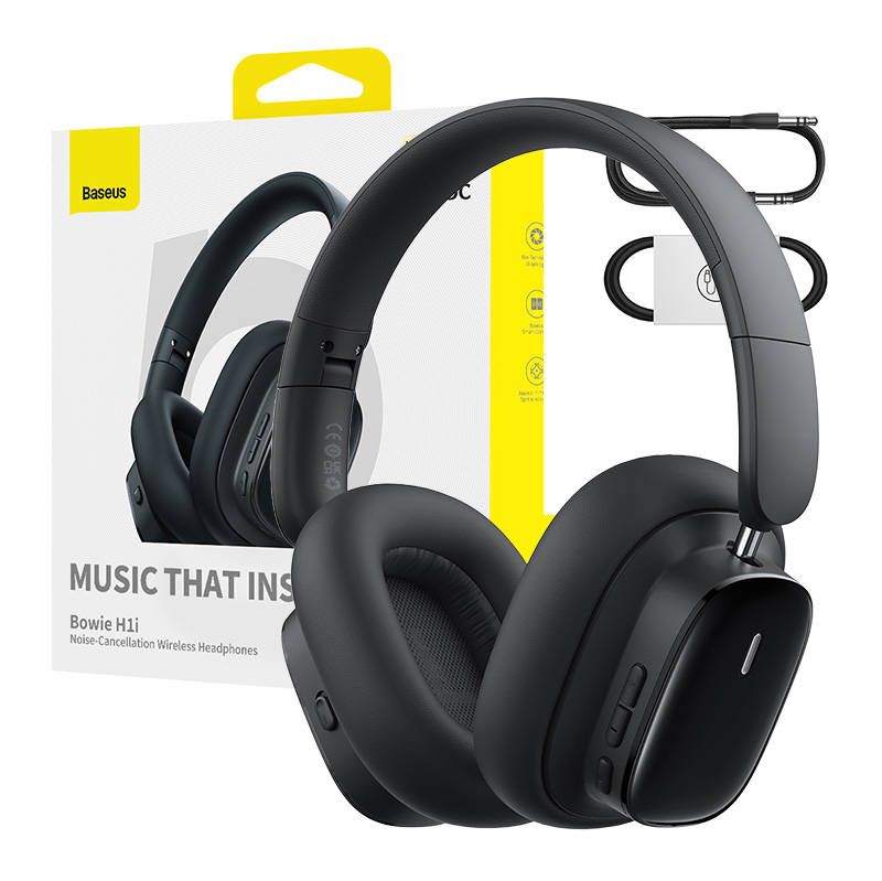 Wireless Headphones with Noise-Cancellation Baseus Bowie H1i (Black) Wireless Headphones with Noise-Cancellation Baseus Bowie H1i (Black)