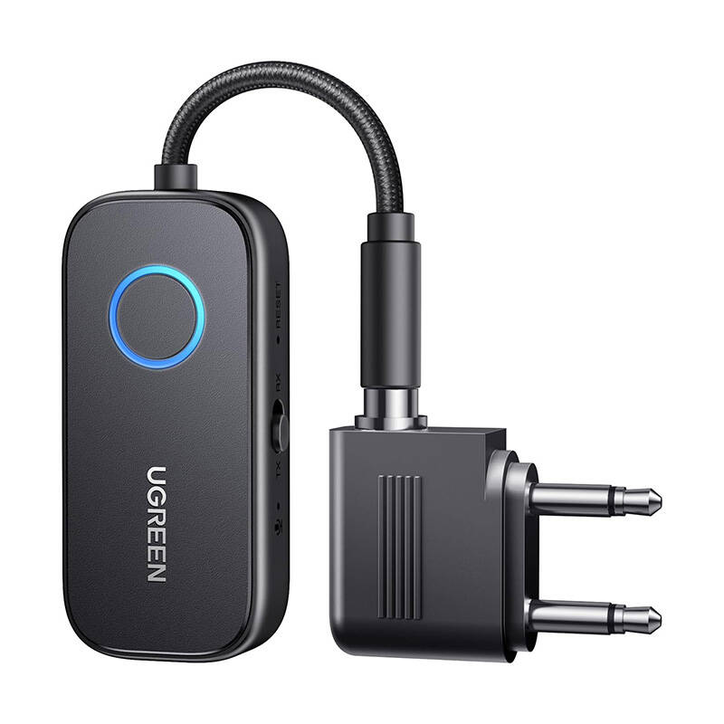 UGREEN CM671 Bluetooth 5.3 adó/vevő mini jack 3,5 mm 300mAh + repülőgépes adapter UGREEN CM671 Bluetooth 5.3 adó/vevő mini jack 3,5 mm 300mAh + repülőgépes adapter