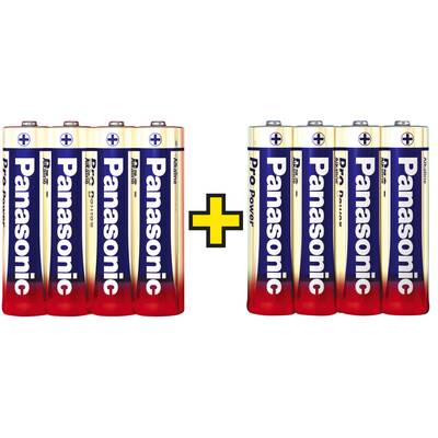 Ceruzaelem AA, alkáli mangán, 1,5V, 8 db, Panasonic Pro Power LR06, AA, LR6, AAB4E, AM3, 815, E91, LR6N