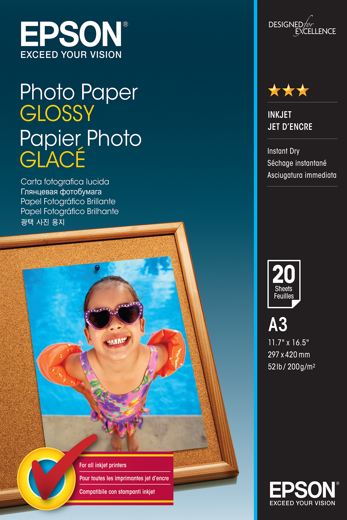 Epson  A3  20 lap 200g  fényes fotópapír