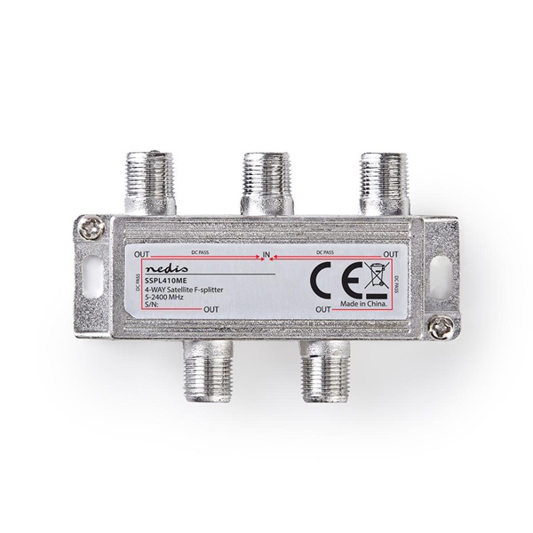 Nedis F elosztó 1-be - 4-ki 5 - 2400 MHz | 6,5 dB  SSPL410ME