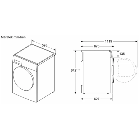 Bosch WRB247CEBY fehér, 9kg, hőszivattyús kondenzációs szárítógép