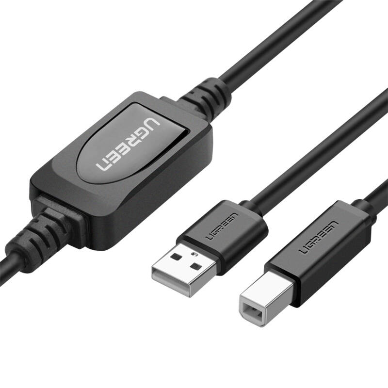 UGREEN US122 aktív USB 2.0 AB nyomtatókábel, 10 m (fekete) UGREEN US122 aktív USB 2.0 AB nyomtatókábel, 10 m (fekete)