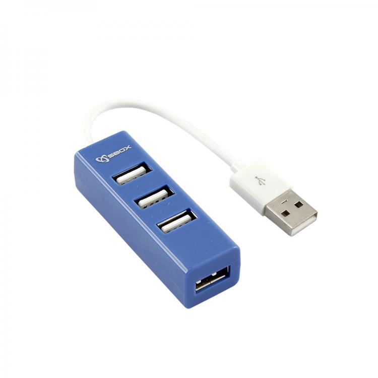 Sbox H-204BL USB 2.0 4 portos HUB kék Sbox H-204BL USB 2.0 4 portos HUB kék