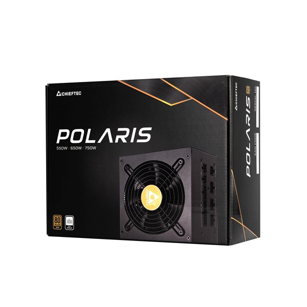 Chieftec Polaris 550W 80+ Gold ventillátorral dobozos tápegység