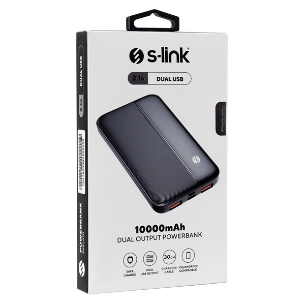 S-Link IP-G10N 10000mAh Powerbank    Fekete 