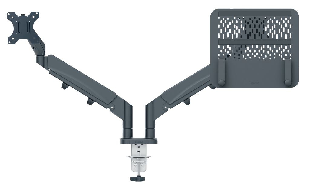 Leitz Ergo Dual helytakarékos monitor- és laptopkar sötétszürke 