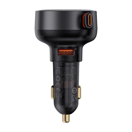 Baseus Enjoyment Pro 60W-os gyors autóstöltő USB-vel Type-C automata behúzós kábellel Baseus Enjoyment Pro 60W-os gyors autóstöltő USB-vel Type-C automata behúzós kábellel