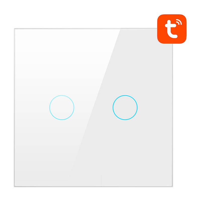 Smart Light Switch WiFi Avatto TS02-EU-W2 2 Way TUYA (white) Smart Light Switch WiFi Avatto TS02-EU-W2 2 Way TUYA (white)