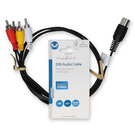 Nedis CAGL20400BK10 DIN-ES AUDIOKÁBEL 1 M