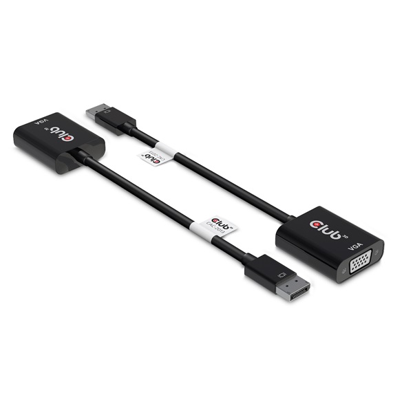 Club 3D CAC-2013  DisplayPort 1.1a to VGA   aktív  WUXGA 1920x1200 @60Hz Átalakító  Fekete