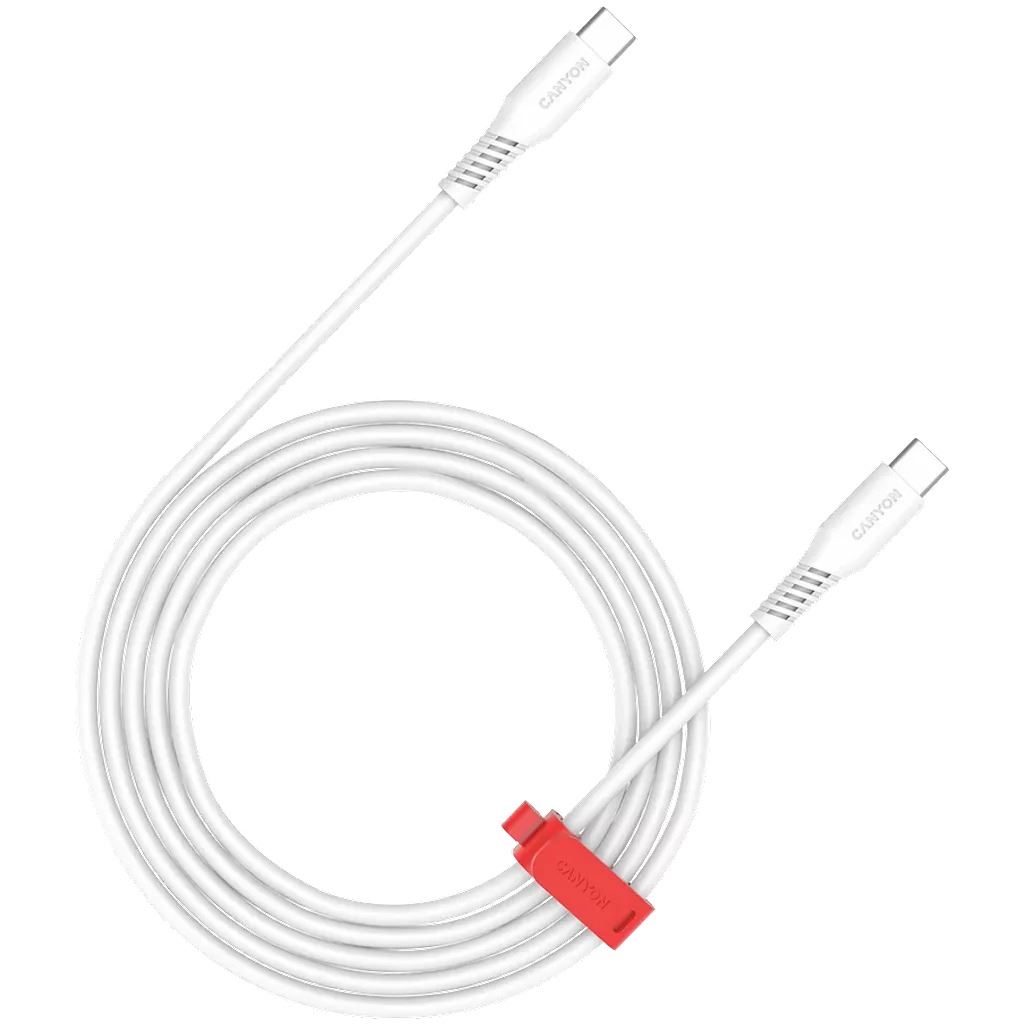 Canyon USB-C - USB-C kábel 60W 2m fehér (CNS-CC60SC20W)