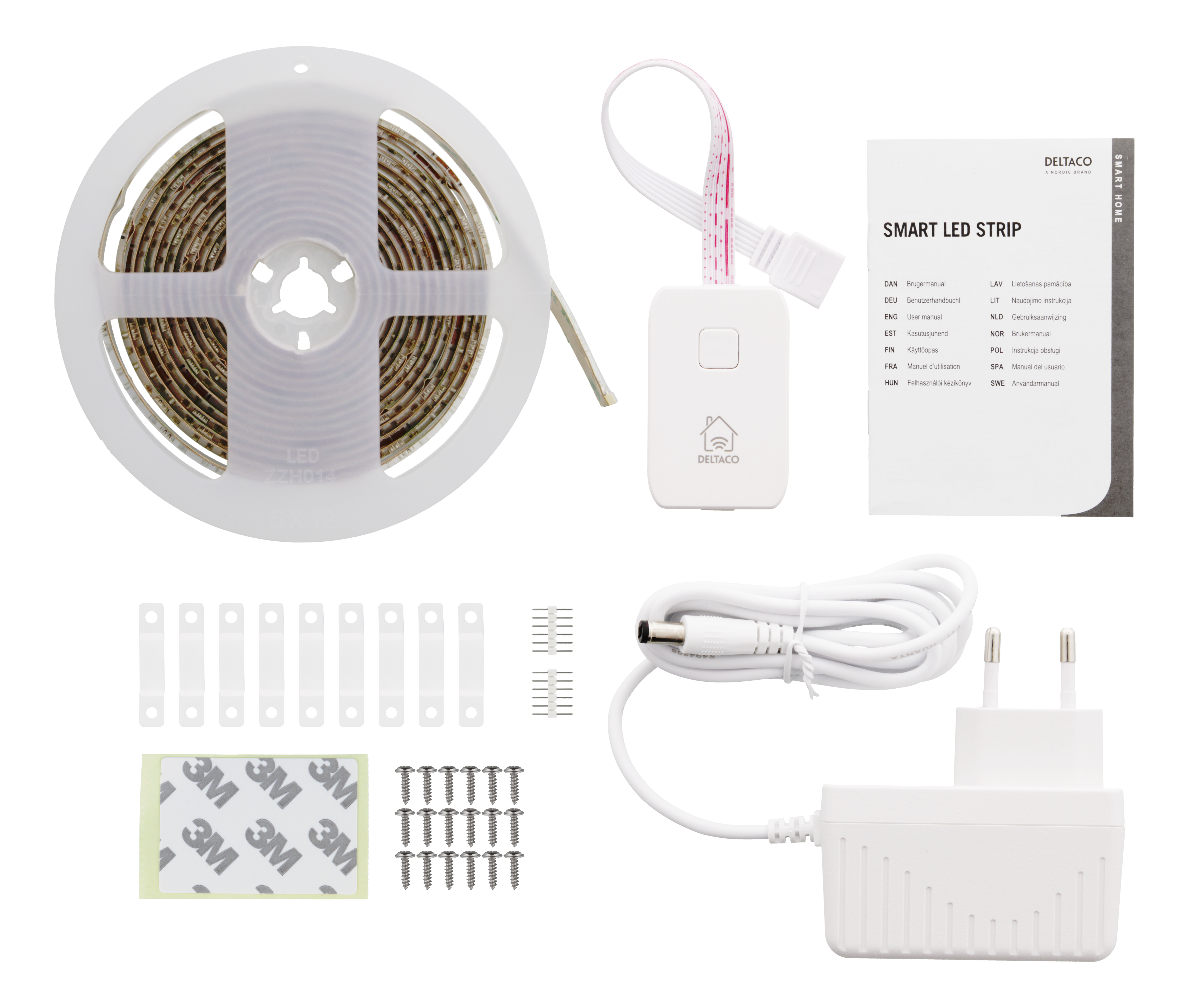 Deltaco SMART HOME SH-LS4M WiFi 2,4GHz 4 méter  RGB  2700-6500K LED-szalag Fehér 