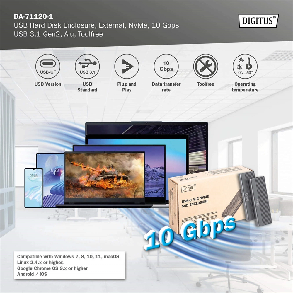 Digitus DA-71120-1 USB M.2 Merevlemez ház