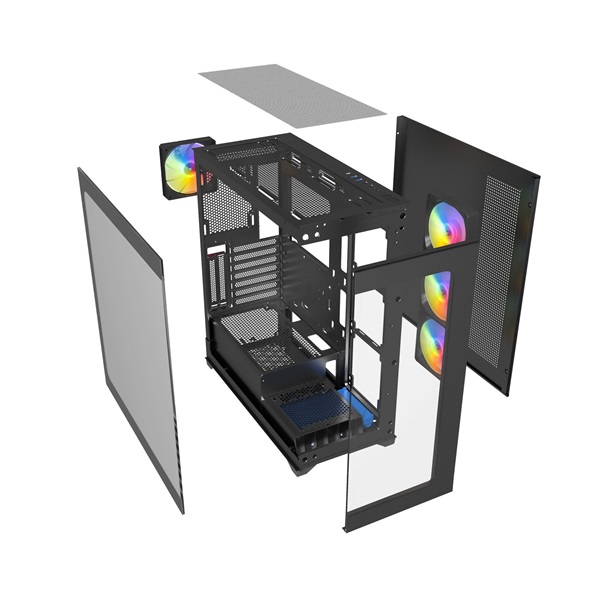 RAIDMAX i800 (táp nélküli) ablakos ATX ház Fekete