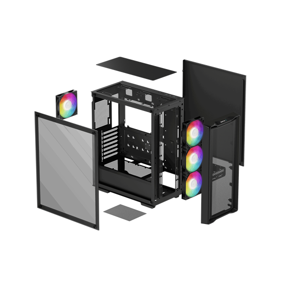 DeepCool CC560 MESH V2  ablakos  Számítógépház   fekete