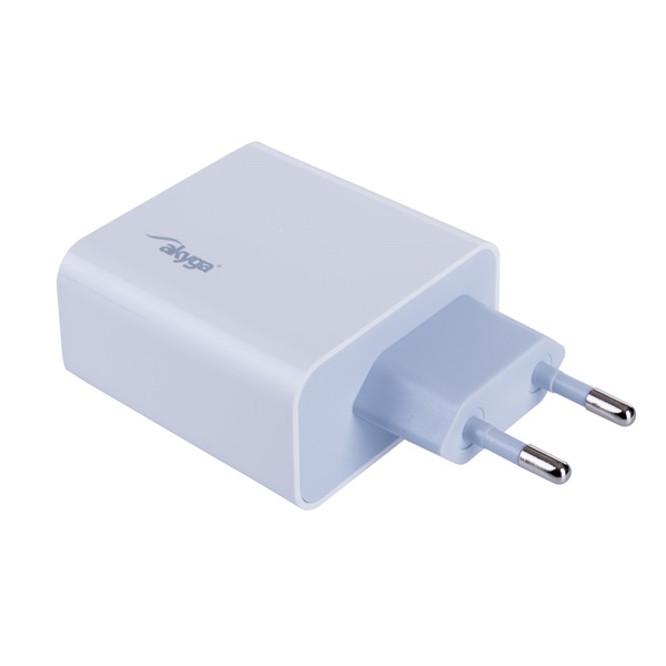 Akyga USB-A + USB-C PD hálózati töltő adapter fehér (AK-CH-14)