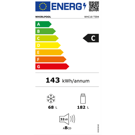 Whirlpool WHC18 T594 HŰTŐ BEÉPÍTHETŐ ALULFAGYASZTÓS