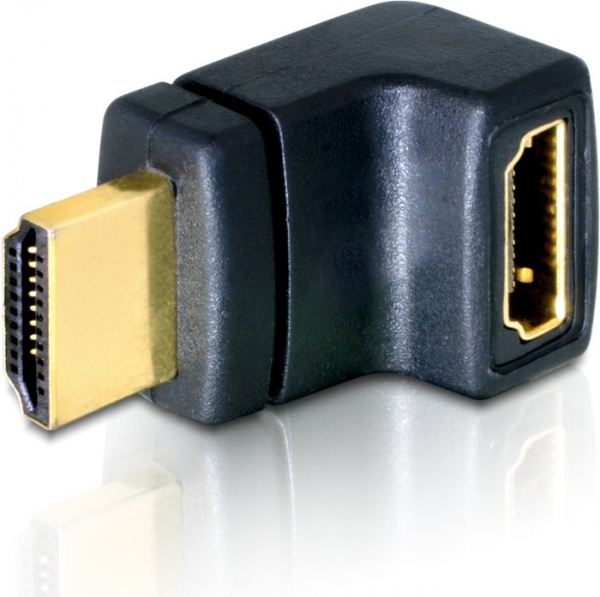 Delock DL65072 HDMI male -> HDMI female 90° feflelé elforgatott adapter Delock DL65072 HDMI male -> HDMI female 90° feflelé elforgatott adapter