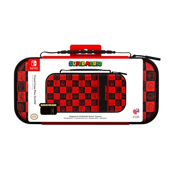 PDP Plus Glow Nintendo Switch/Lite/OLED Mario Icon Glow in the Dark utazótok