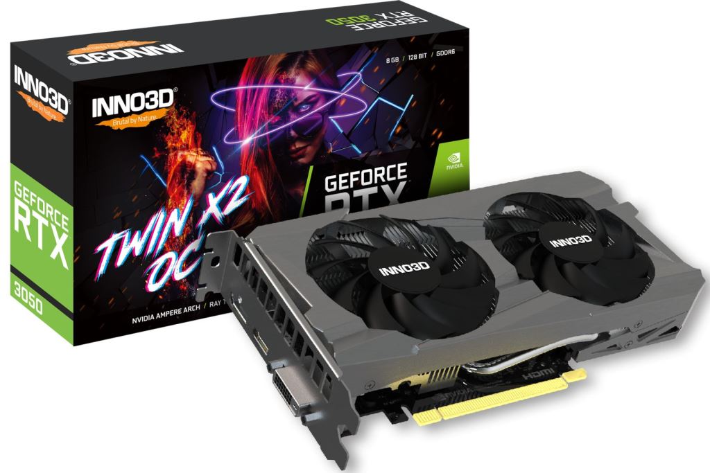 Inno3D GeForce RTX 3050 8GB DDR6 Twin X2 OC Videókártya  