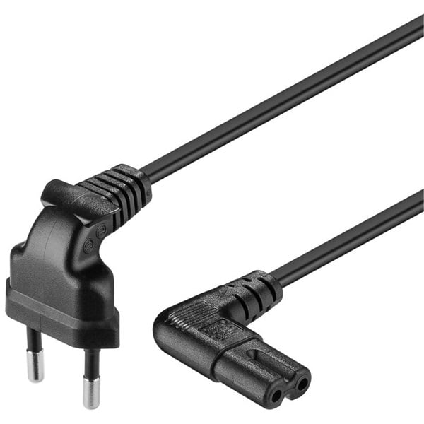 PremiumCord Tápkábel, CEE 7/16 (C) - IEC C7, 90 fokos, 230V, 3m, fekete (KPSPM3-90) PremiumCord Tápkábel, CEE 7/16 (C) - IEC C7, 90 fokos, 230V, 3m, fekete (KPSPM3-90)