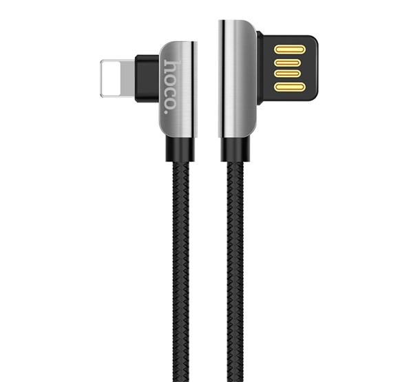 HOCO U42 adatátvitel kábel (USB - lightning 8pin, gyorstöltés támogatás, 120cm, 90 fokos, cipőfűző minta) FEKETE (U42_LIGHT_B) HOCO U42 adatátvitel kábel (USB - lightning 8pin, gyorstöltés támogatás, 120cm, 90 fokos, cipőfűző minta) FEKETE (U42_LIGHT_B)
