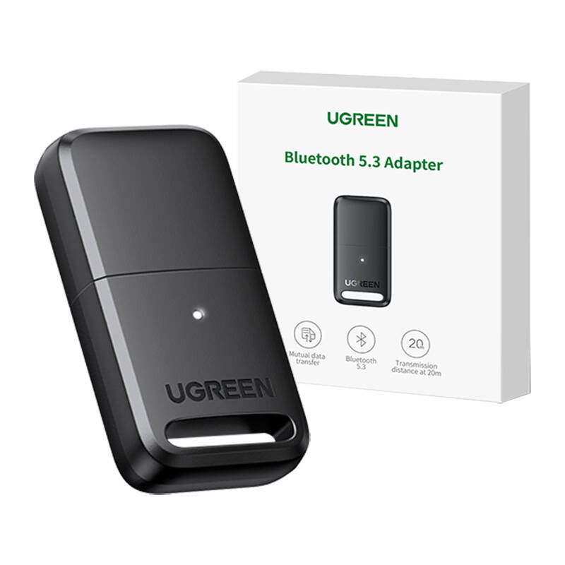 Bluetooth 5.3 Ugreen CM591 USB adapter/receiver  LED 20m Fekete
