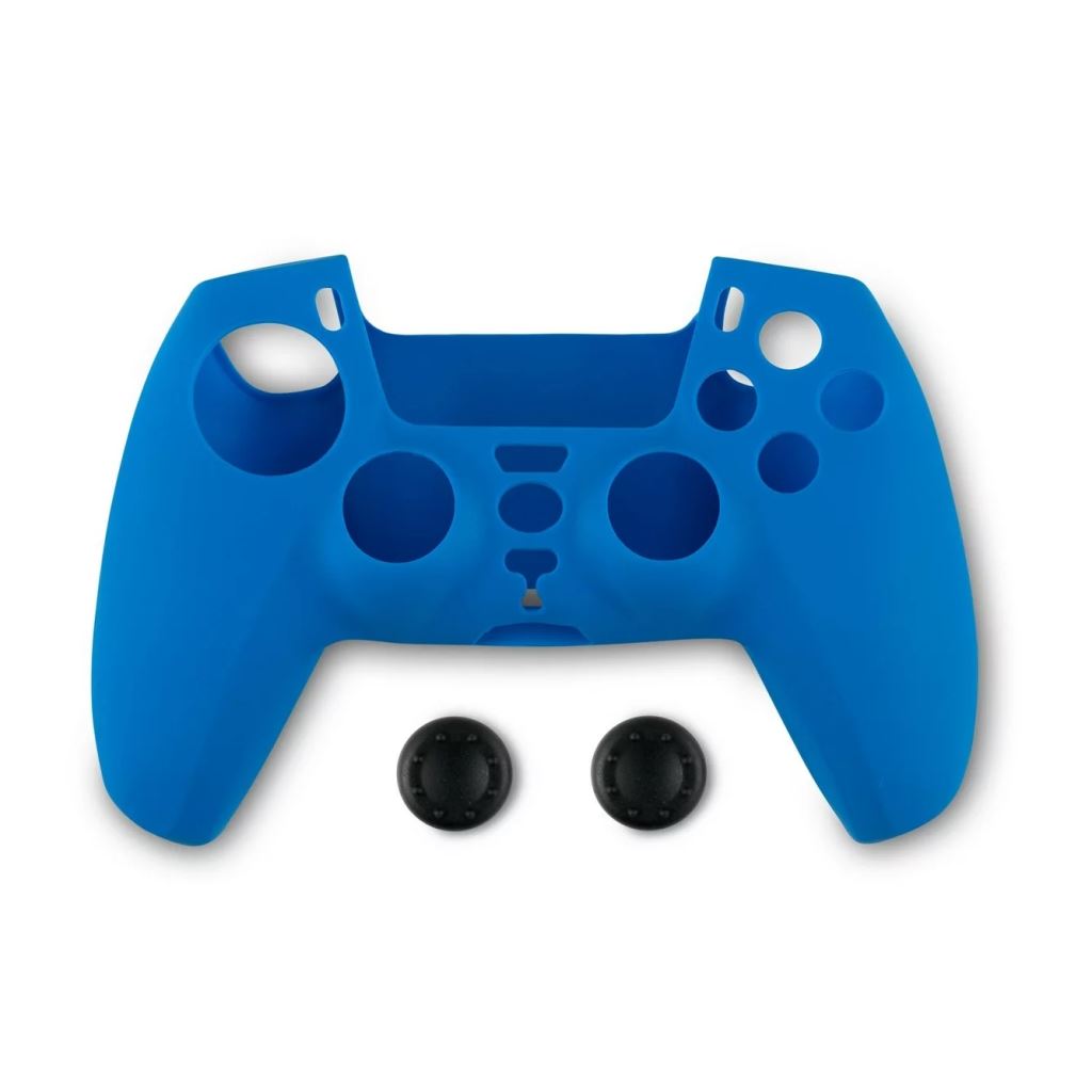 Spartan Gear PS5 DualSense kontroller szilikon borítás és analóg kupak kék-fekete Spartan Gear PS5 DualSense kontroller szilikon borítás és analóg kupak kék-fekete