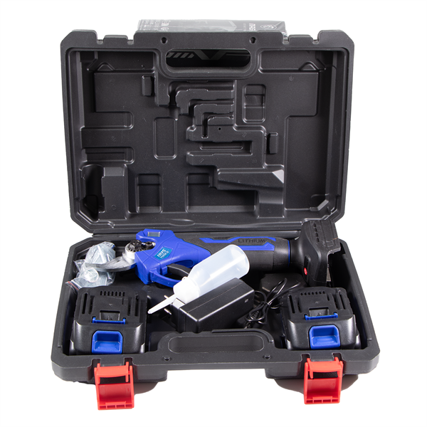 IRIS TOOLS ITSM-100 Akkus metszőolló szett (táska + metszőolló + 2 akku + töltő), 21V