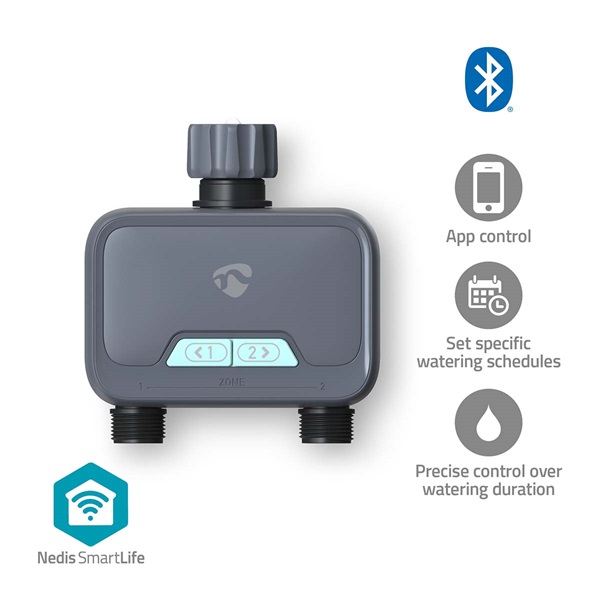 Nedis BTWV20GY smartlife Bluetooth® automata víz / locsolás vezérlő, elemes táp Nedis BTWV20GY smartlife Bluetooth® automata víz / locsolás vezérlő, elemes táp