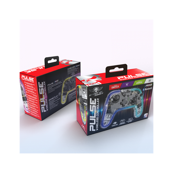 Spirit of Gamer Gamepad Vezeték Nélküli   Pulse Bluetooth   Vibration PC/iOS/Android kompatibilis Fekete-kék 