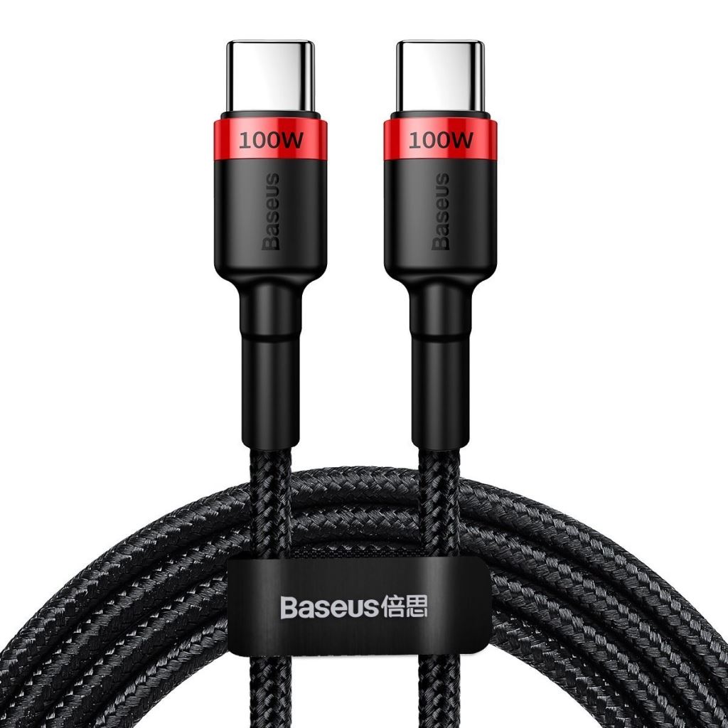 Baseus Cafule USB-C - USB-C 100W kábel 2m piros-fekete (CATKLF-AL91) Baseus Cafule USB-C - USB-C 100W kábel 2m piros-fekete (CATKLF-AL91)