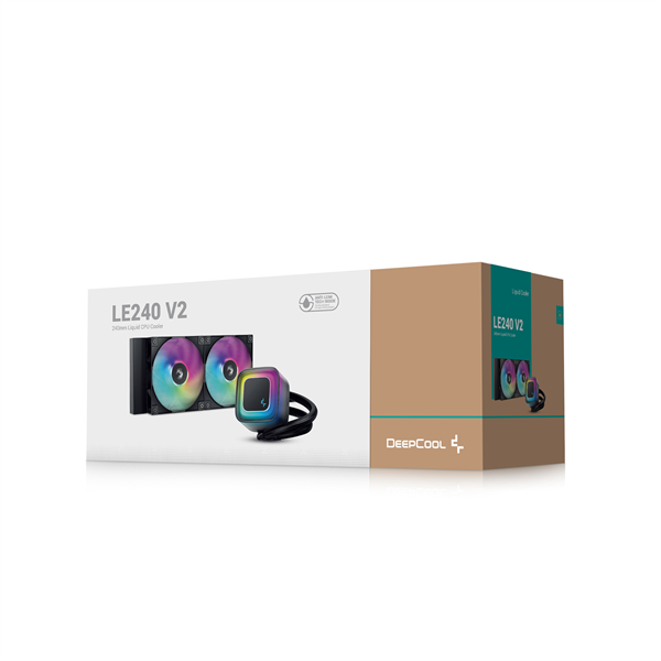 DeepCool LE240 V2 max 31,6dB max. 128,93 m3/h 2x12cm A-RGB LED CPU Water Cooler DeepCool LE240 V2 max 31,6dB max. 128,93 m3/h 2x12cm A-RGB LED CPU Water Cooler