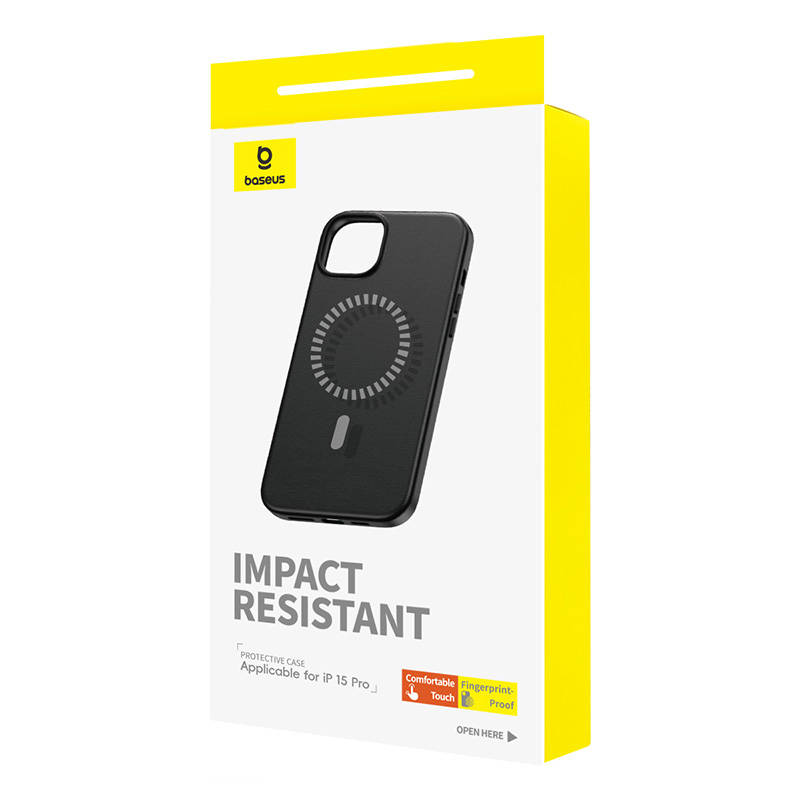Magnetic Phone Case for iPhone 15 Pro Baseus Fauxther Series (Black) Magnetic Phone Case for iPhone 15 Pro Baseus Fauxther Series (Black)