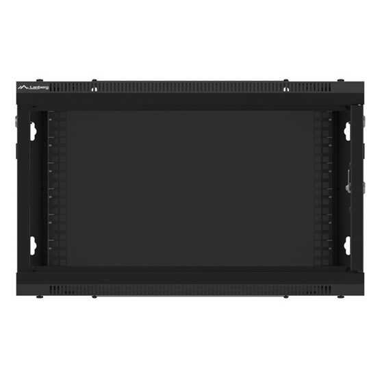 Lanberg 19" fali rack szekrény 6U/600X450 üvegajtó, lapraszerelt, fekete V2