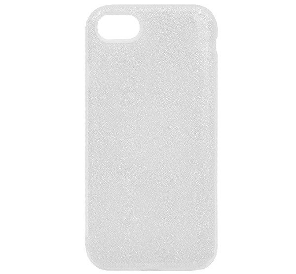 Szilikon telefonvédő (műanyag belső, csillogó hátlap) EZÜST [Apple iPhone SE 3 (2022)]