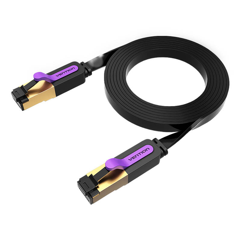 Flat UTP Category 7 Network Cable Vention ICABL 10m Black Flat UTP Category 7 Network Cable Vention ICABL 10m Black