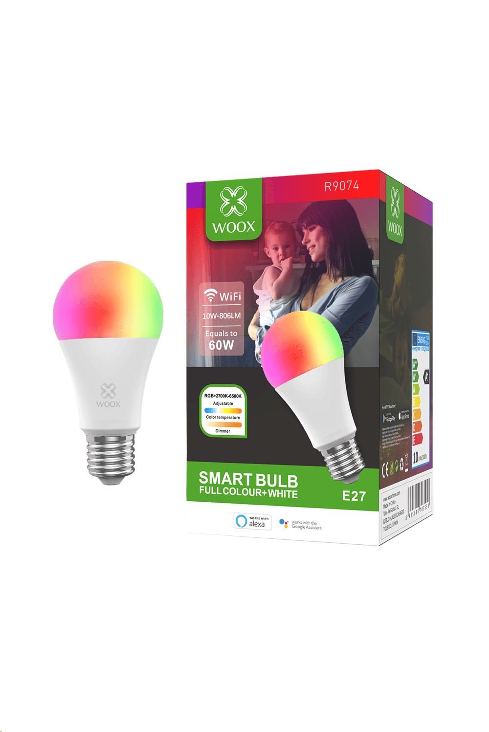 Woox Smart Home okos LED fényforrás E27 10W 2700-6500K (R9074) Woox Smart Home okos LED fényforrás E27 10W 2700-6500K (R9074)