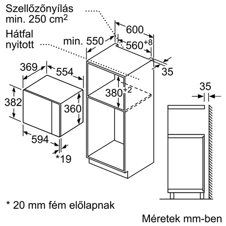 Bosch BFL554MB0 MIKROHULLÁMÚ SÜTŐ BEÉPÍTHETŐ