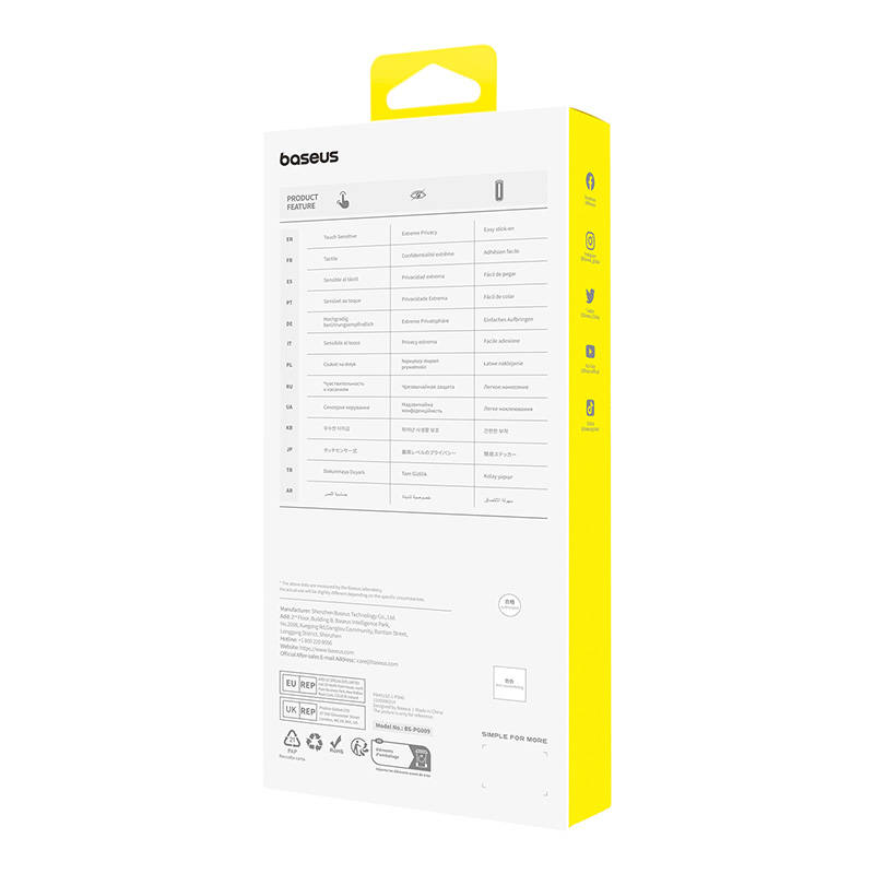 Privacy Protection Tempered Glass Baseus Sapphire iPhone 15 Pro