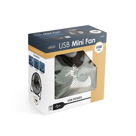 Delight 51110 VENTILÁTOR ASZTALI USB 15 CM